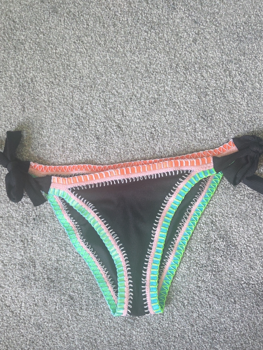 NWOT Women’s Black Bikini Bottom with Neon Trim - Brand: